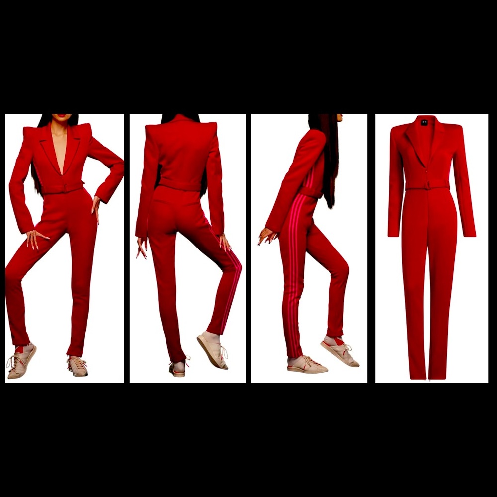 Ivy Park x Adidas Hearts Jumpsuit 3.0 power red  size S